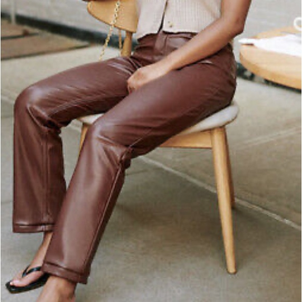 Abercrombie & Fitch 90s Straight Ultra High Rise leather pants